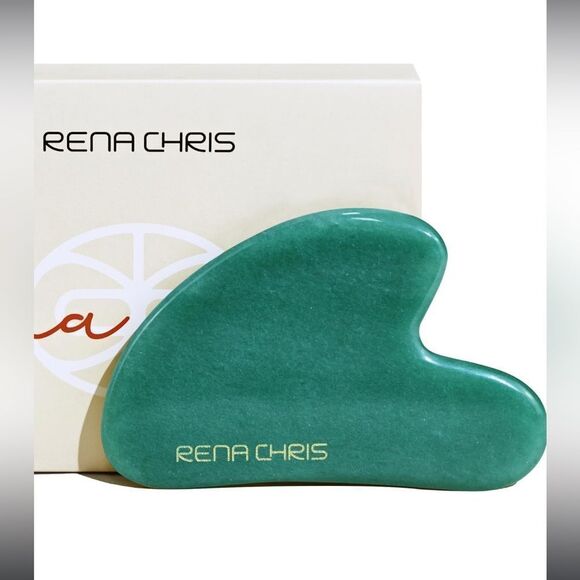 Rena Chris Gua Sha Facial Tools, Jade, Chinese, Massage for Jawline & Puffiness - Picture 1 of 8